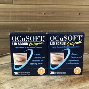 (2) OCuSOFT Lid Scrub Original Pre-Moistened Pads for Irritated Eyelids Exp 9/25